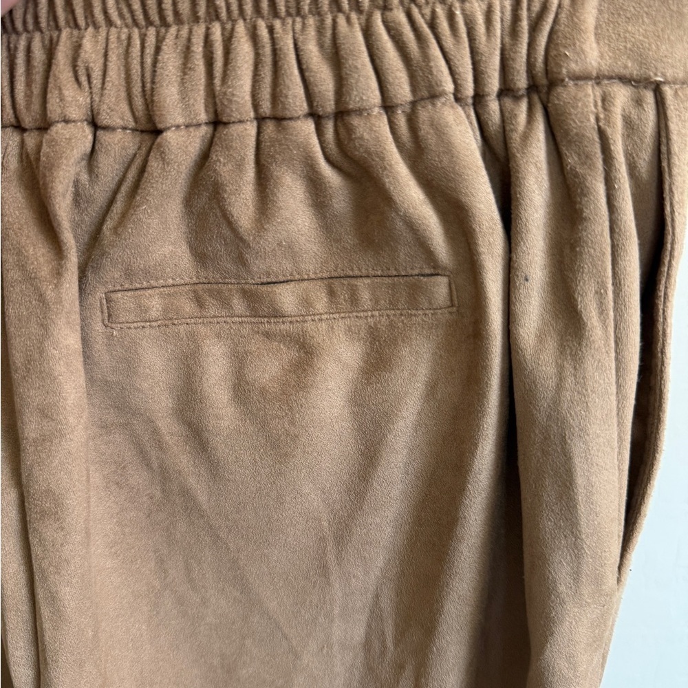 Women's Tan Suede Pants Straight Leg S - Picture 2 of 7